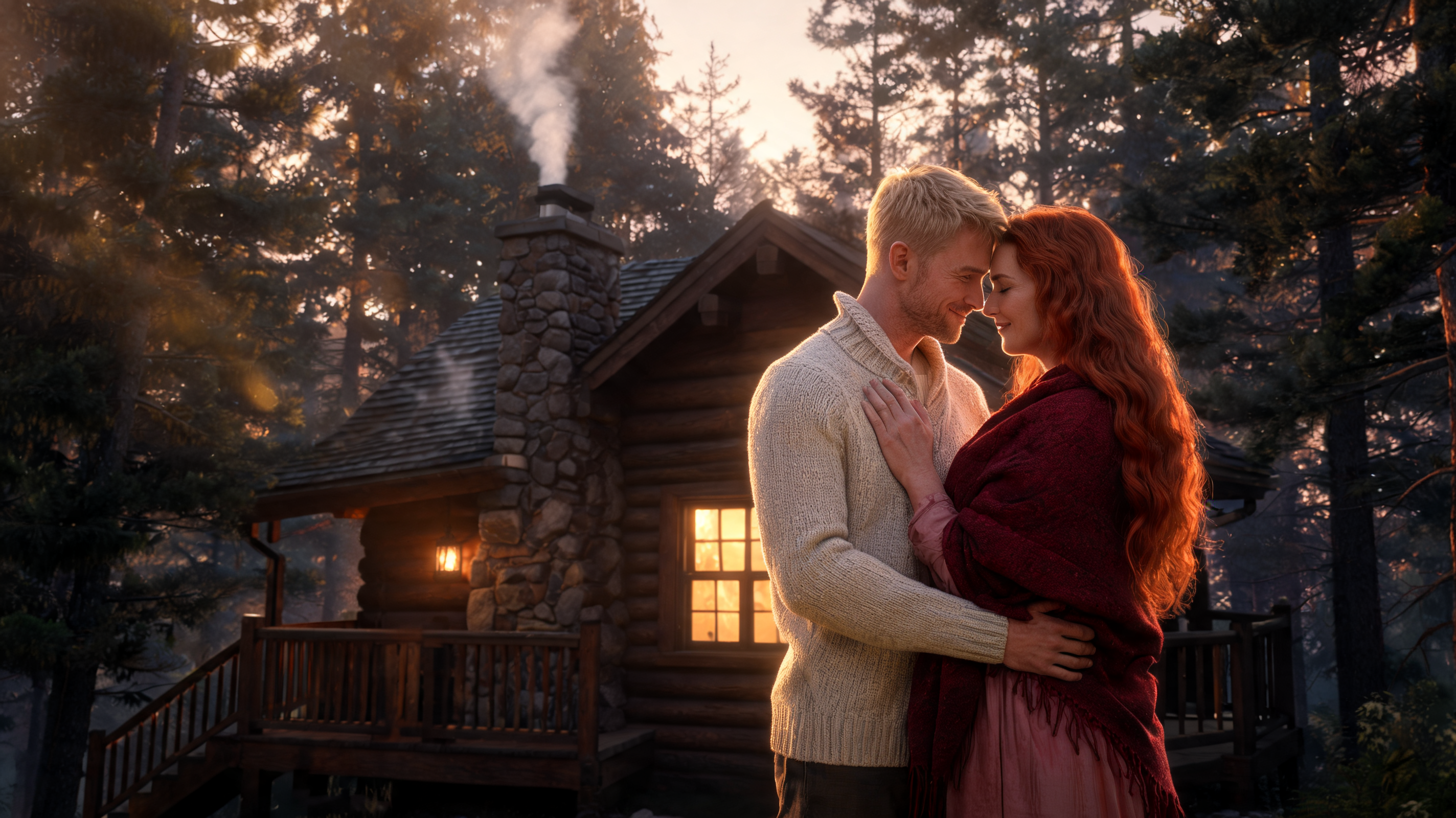 Autumn's Kiss in the Cabin